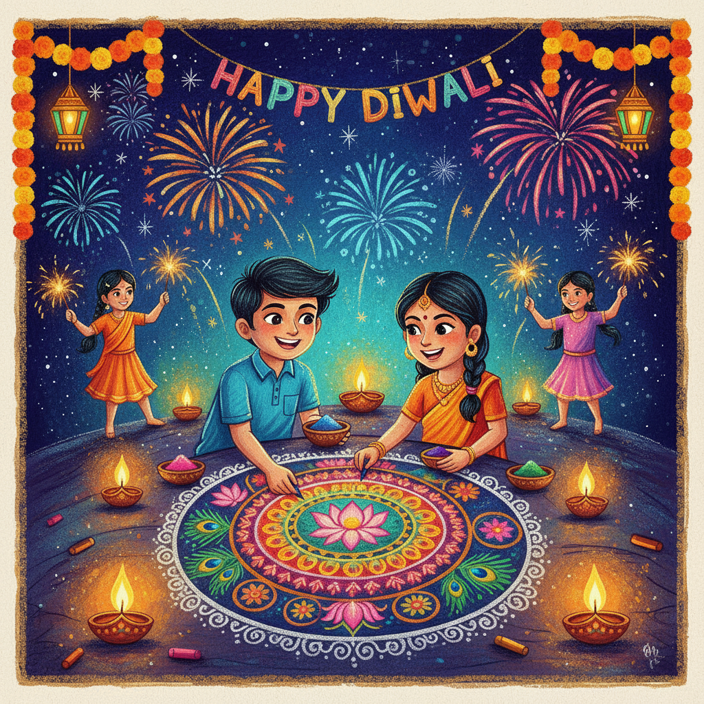 Diwali Drawing Project for School Kids 2025 | Easy Diwali Drawing in HD 3 Beautiful Diwali Drawing