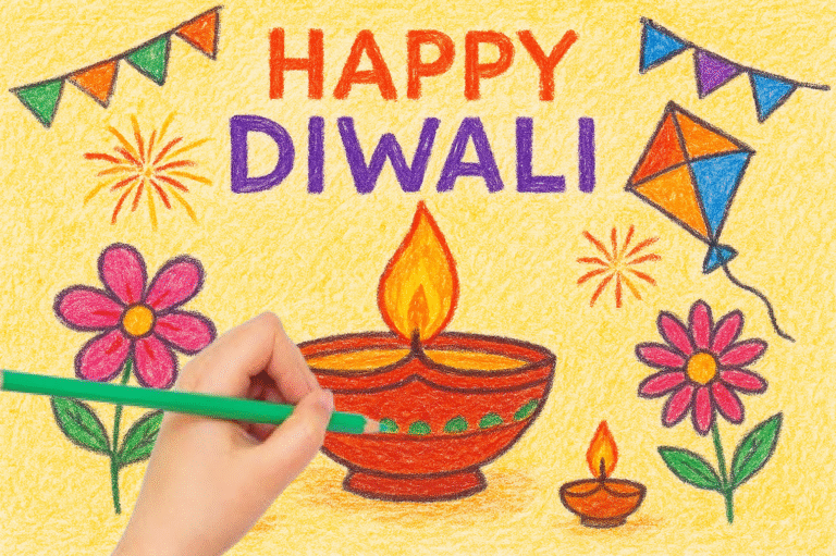 Diwali Drawing Project - Easy Drawing