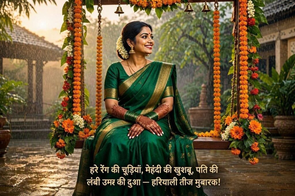 Monsoon Background Hariyali Teej Married women