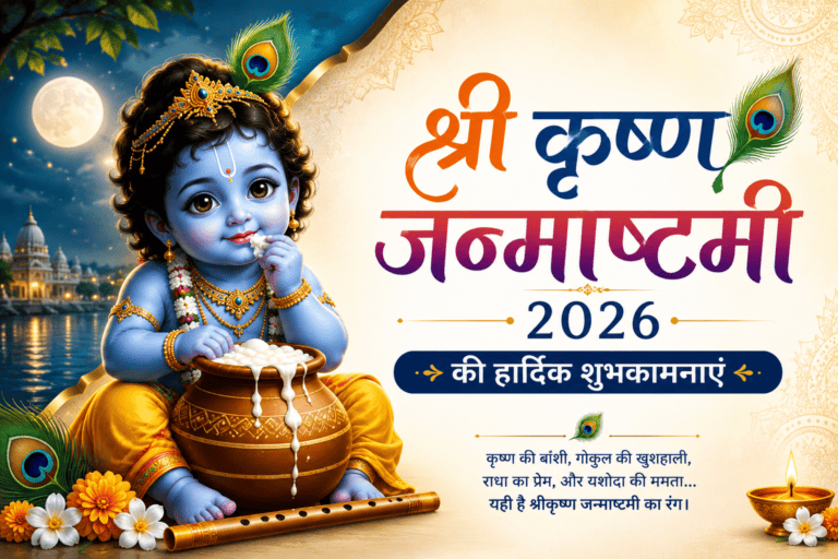 श्री कृष्ण जन्माष्टमी 2026 की शुभकामनाएं इमेजेज – Best Images व Wallpapers 1 श्री कृष्ण जन्माष्टमी 2026 शुभकामना इमेज