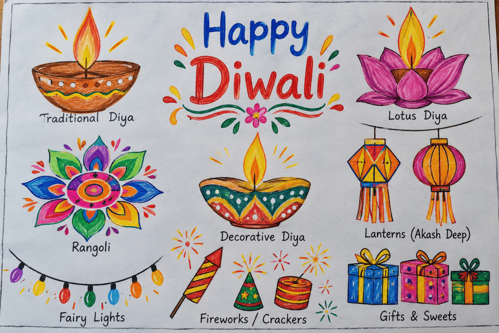 Diwali Drawing School Project