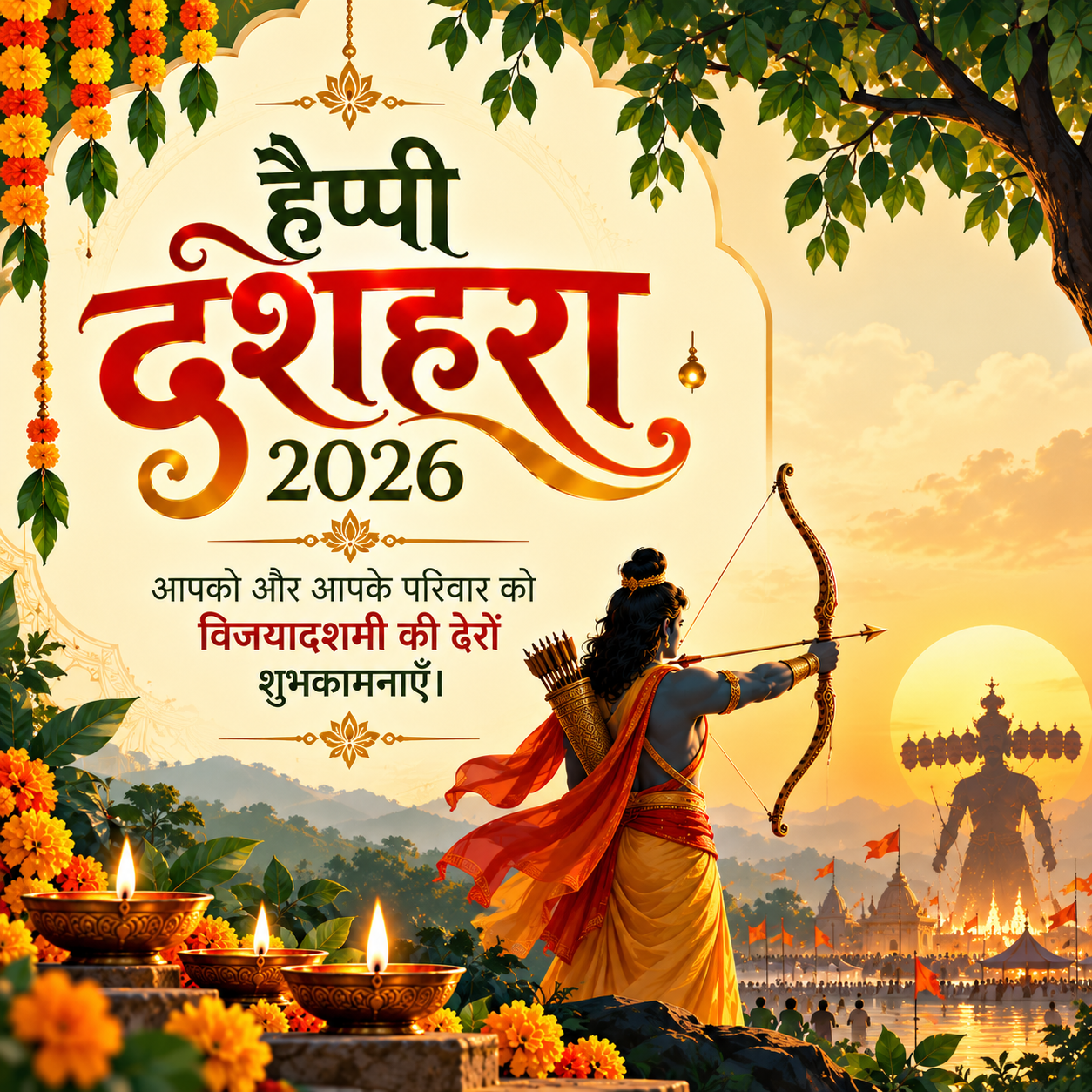 Happy Dussehra 2026 Wishes in Hindi | HindiWishes Images